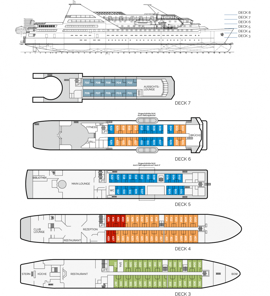 Decksplan Ocean Diamond Decksplan Ocean Diamond